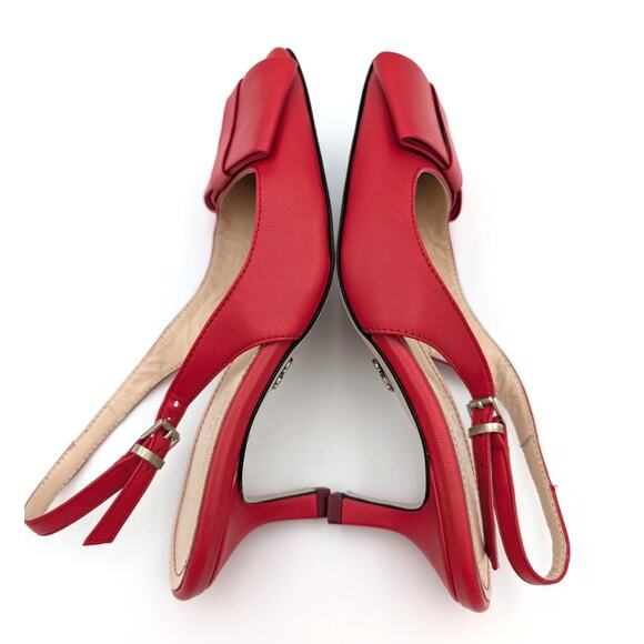 Beautiisoles Makayla Red Leather Comfortable Kitten Heel Women's Size US7 EU38 - Picture 8 of 11